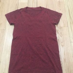 Lululemon red workout T-shirt